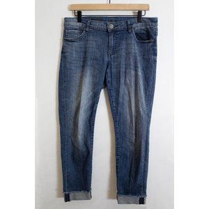Kut from the Kloth Medium Blue Wash Cuffed Jeans - Ankle Straight Leg - 6P